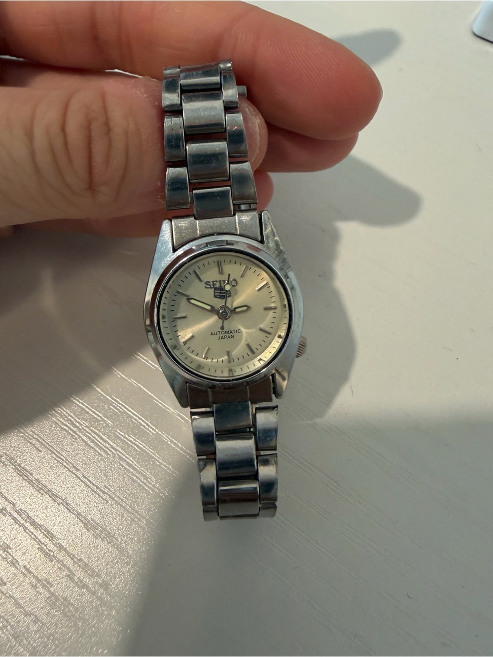 Seiko Women's Stainless Steel Japan Automatic Watch - Silver with Cream Dial